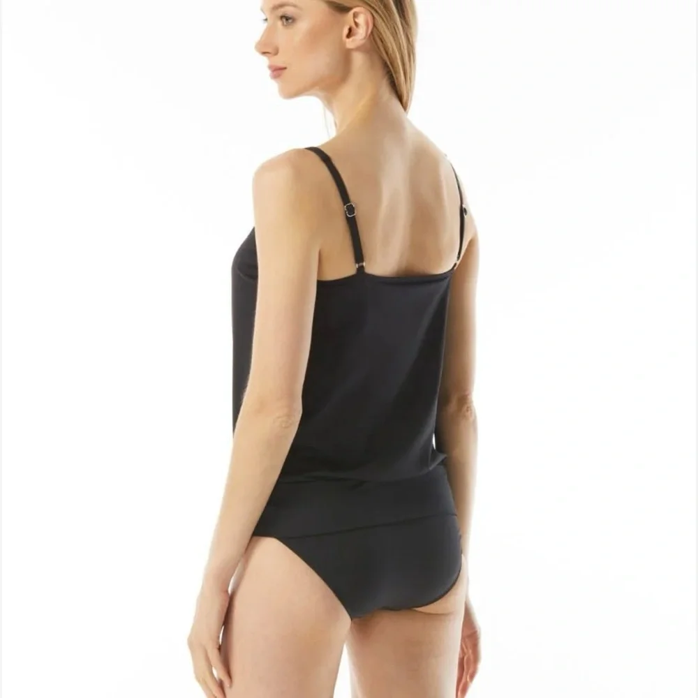 Michael Kors Lace Up Blouson Swim Top - Picture 2 of 6